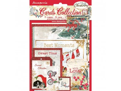 stamperia romantic christmas cards sbcard09