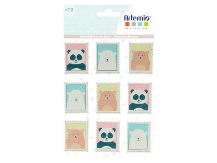 Artemio - ADORABLE - dřevěné známky