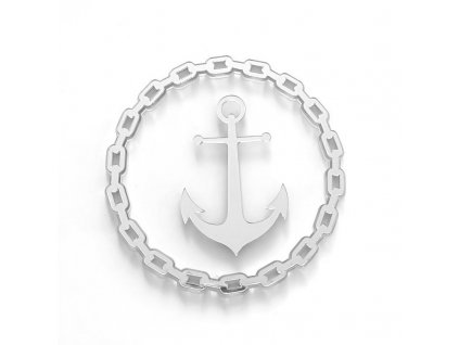 shaker chain with anchor silver mirror methacrylate
