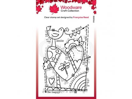 woodware rainbow heart clear stamp frs856