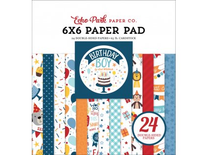 echo park birthday boy 6x6 inch paper pad bib26302