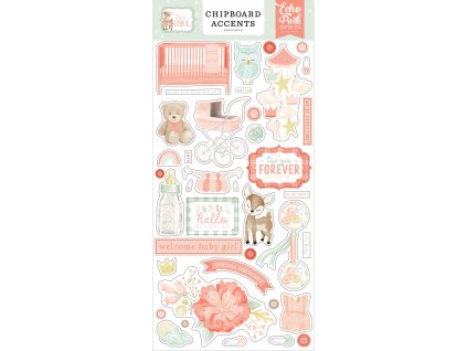 echo park its a girl chipboard accents iag277021