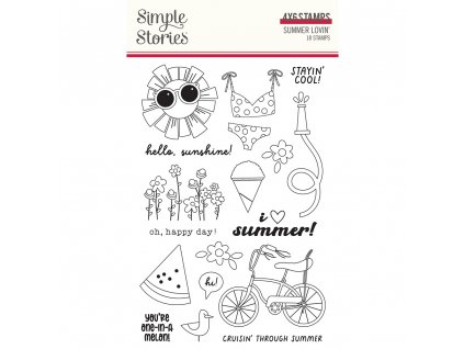 simple stories summer lovin clear stamps 17315