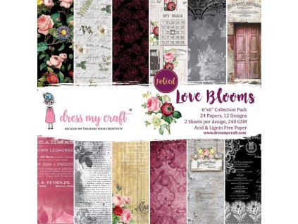 Dress my craft - LOVE BLOOMS - 6" kompletní scrapbooková sada