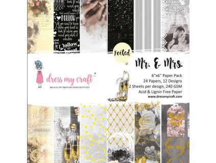 Dress my craft - MR. & MRS. - 6" kompletní scrapbooková sada