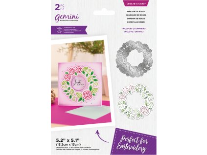 gemini embroidery frame create a card dies wreath