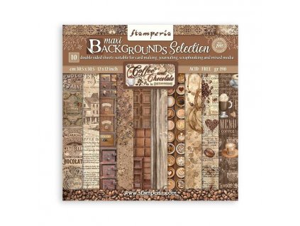 stamperia coffee and chocolate maxi background 12x