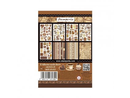 stamperia coffee and chocolate a5 fwashi pad 8pcs s