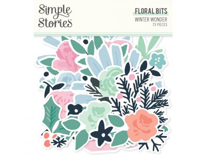 simple stories winter wonder floral bits pieces 21