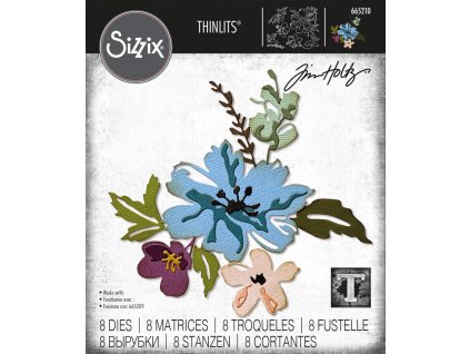 sizzix thinlits die by tim holtz brushstroke flowe