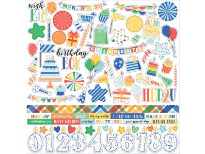 echo park make a wish birthday boy element sticker