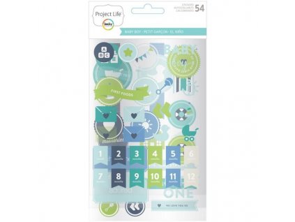 baby boy project life chipboard stickers z1