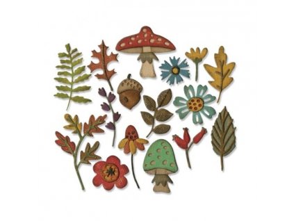 sizzix thinlits die by tim holtz funky foliage 16p