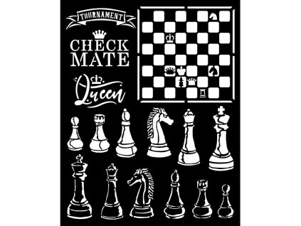 stamperia thick stencil 20x25cm alice check mate k