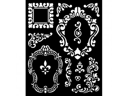 stamperia thick stencil 20x25cm alice frames kstd0