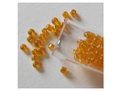 Rocailles transparent - RAINBOW ORANGE - 10-0 2,2MM - korálky v tubě