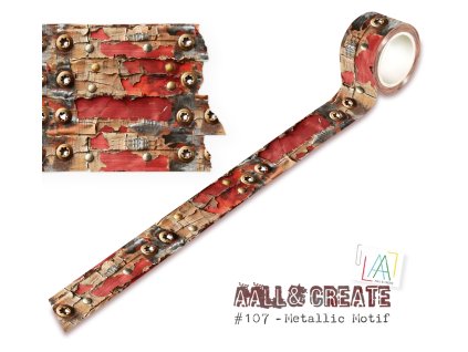 aall and create washi tape 25mm 10m metallic motif