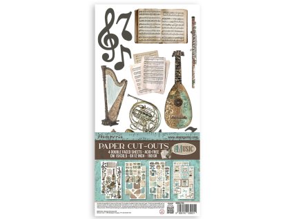 stamperia music 6x12 inch paper cut outs 4pcs sbbc