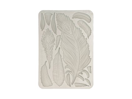 stamperia masquerade silicon mould a5 feathers kac