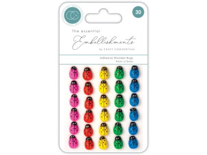 craft consortium adhesive wooden bugs 30pcs cewdns