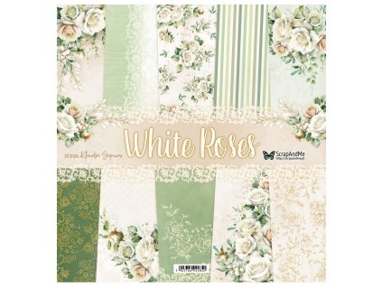 zestaw papierow white roses 305 x 305cm