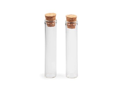 Skleněná lahvička s korkem, 12 ks / Ø10 mm; výška 55mm