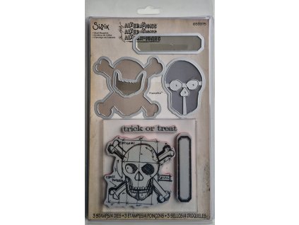 Sizzix / Framelits - SKULL BLUEPRINT - cling razítka + navazující vyřezávací šablony