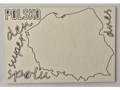 Hurá Papír - 13,8 x 9,5 cm / POLSKO - kartonové ozdoby