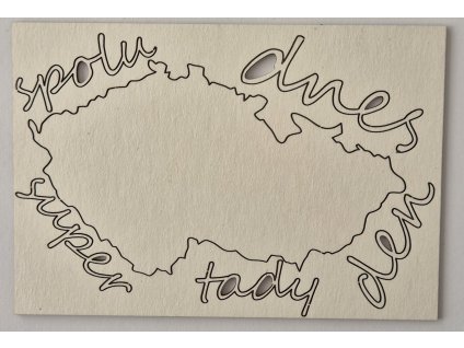 Hurá Papír - 13,8 x 9,5 cm / ČESKO - kartonové ozdoby
