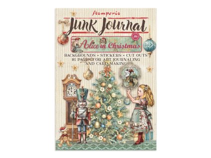 stamperia alice in christmas junk journal backgrou
