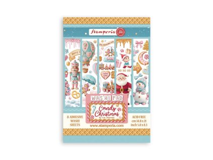 stamperia candy christmas a5 washi pad 8pcs sbw22