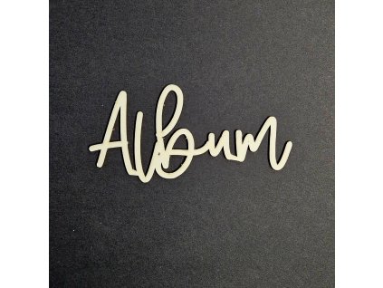 Hurá Papír - ALBUM  / 10 x 4,8 cm - kartonový nápis na desky alba; 1 ks