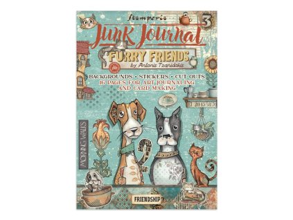stamperia furry frisends junkeee journal stickers back