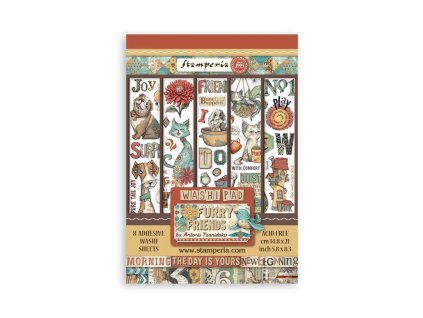 stampderia furry friends a5 washi pad 8pcs sbw25