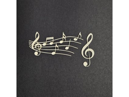 Hurá Papír - noty XXL, houslový klíč / 11,4x6,2 cm + 2,7x7 cm - kartonové motivy