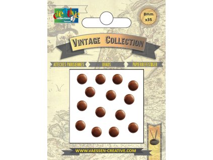 Vaessen creative - BRADS 8mm  - 35 ks; tmavě hnědé hřebíčky