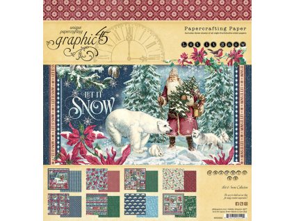 graphic 45 let it snow 8x8 inch paper pad 4502322