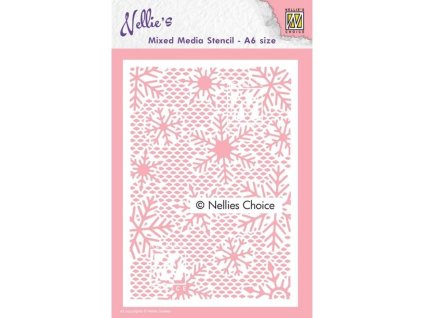 nellie snellen mixed media stencil a6 small snowfl