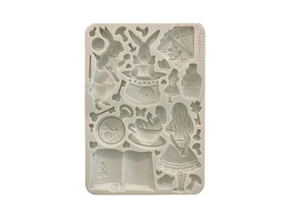 stamperia alice in christmas a5 silicon mould kacm
