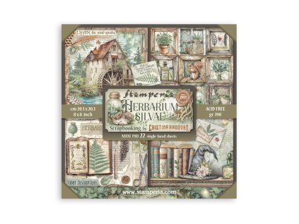 stamperia herbarium silvae 8x8 inch maxi paper pac