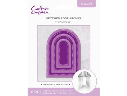 crafters companion stitched edge metal die arch cc