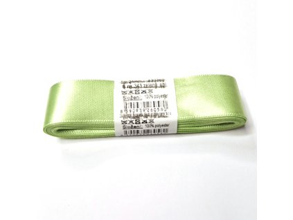 Atlasová stuha / 5 m šíře 24 mm / světle zelená