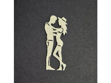 Hurá Papír - silueta láska 2 - kartonový motiv; 1 ks