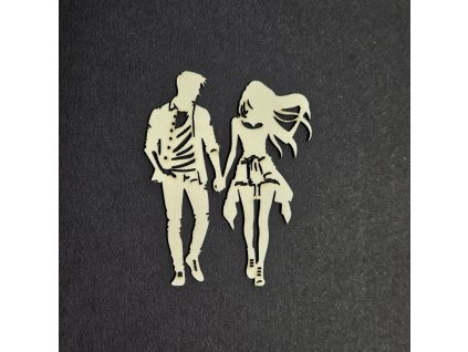 Hurá Papír - silueta láska 3 - kartonový motiv; 1 ks