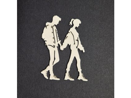 Hurá Papír - silueta láska 4 - kartonový motiv; 1 ks