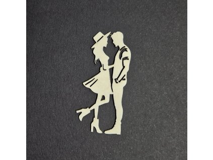 Hurá Papír - silueta láska 6 - kartonový motiv; 1 ks