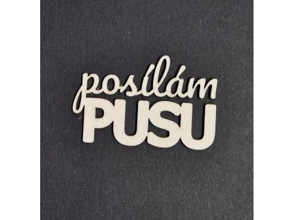 Hurá Papír - POSÍLÁM PUSU - kartonový nápis; 1 ks