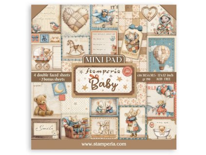 stamperia baby 12x12 inch mini pad 6pcs sbfbm001