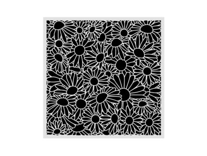 stamperia daisy art thick stencil 18x1mcm daisies