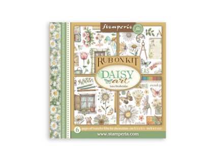 stamperia daisy art rub on 155x155cm assortment 6p